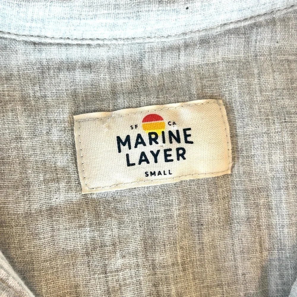 MARINE LAYER Quinn Popover Henley Shirt Dress Size S Heather Gray